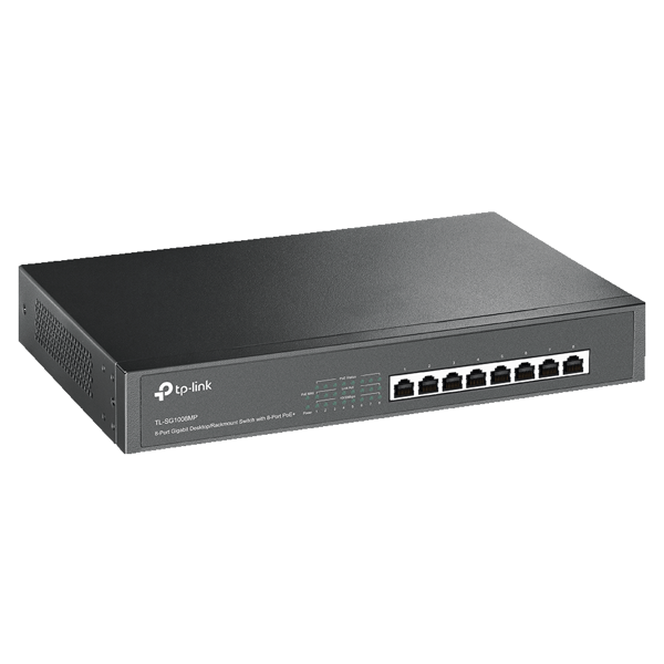 TP-Link TL-SG1008MP, 8-Port Gigabit, Switch, Black