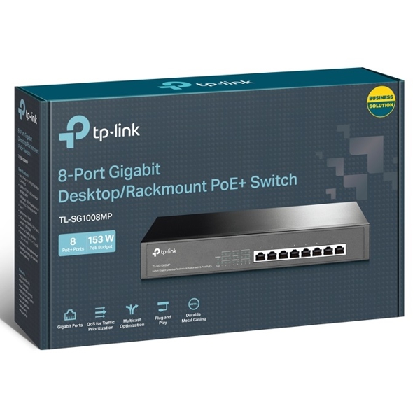 TP-Link TL-SG1008MP, 8-Port Gigabit, Switch, Black