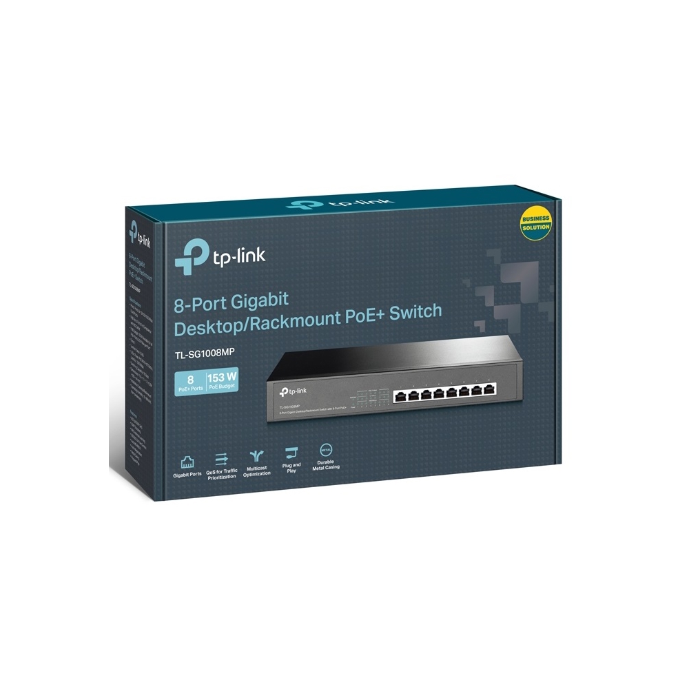 TP-Link TL-SG1008MP, 8-Port Gigabit, Switch, Black