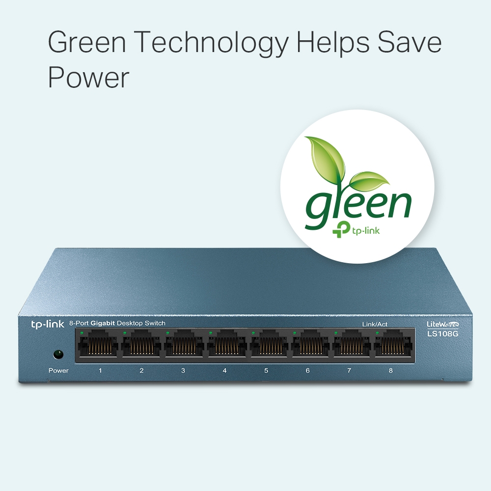 სვიჩი TP-Link LS108G, 8-Port Gigabit, Switch, Blue