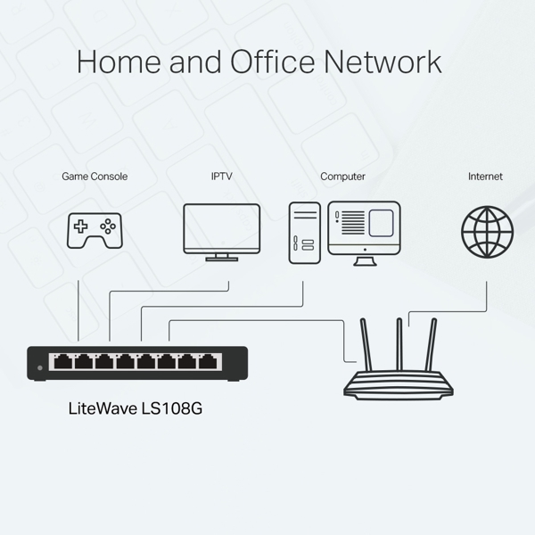 TP-Link LS108G, 8-Port Gigabit, Switch, Blue