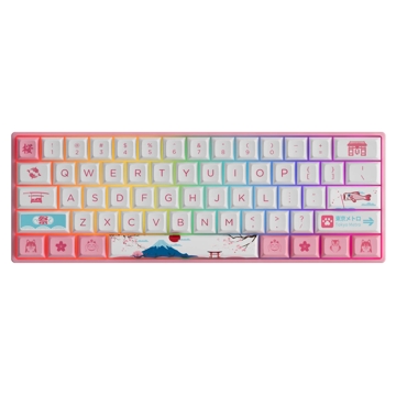 კლავიატურა Akko 3061S Tokyo R2, CS Jelly Purple, Wired, RGB, USB Type-C, Keyboard, Pink/White