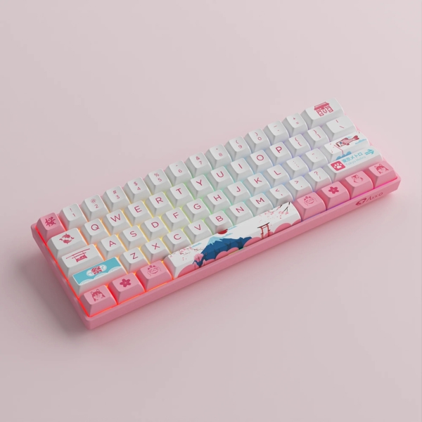 კლავიატურა Akko 3061S Tokyo R2, CS Jelly Pink, Wired, RGB, USB Type-C, Keyboard, Pink/White