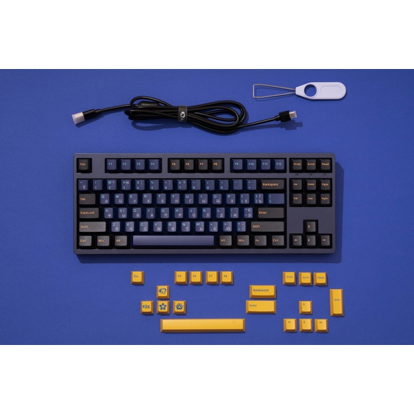 Akko 3087 V2 DS Horizon, Cherry MX Red, Wired, USB, Gaming Keyboard, Blue