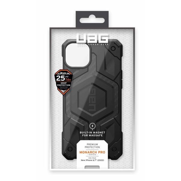 მობილურის ქეისი UAG 114029114242 Monarch Pro, iPhone 14 Plus, Cover, Black/Carbon