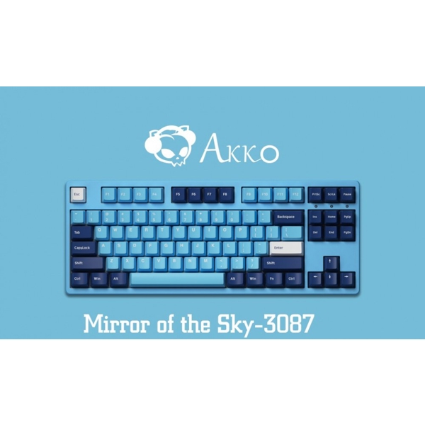 კლავიატურა Akko 3087 V2 Mirror of Sky, CS Radiant Red, Wired, USB, Gaming Keyboard, Blue