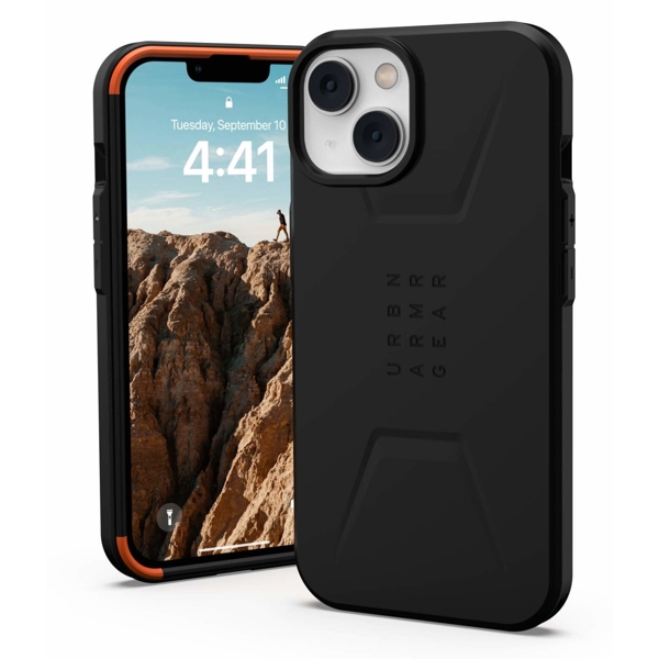 მობილურის ქეისი UAG 114036114040 Civilian, iPhone 14, Cover, Black