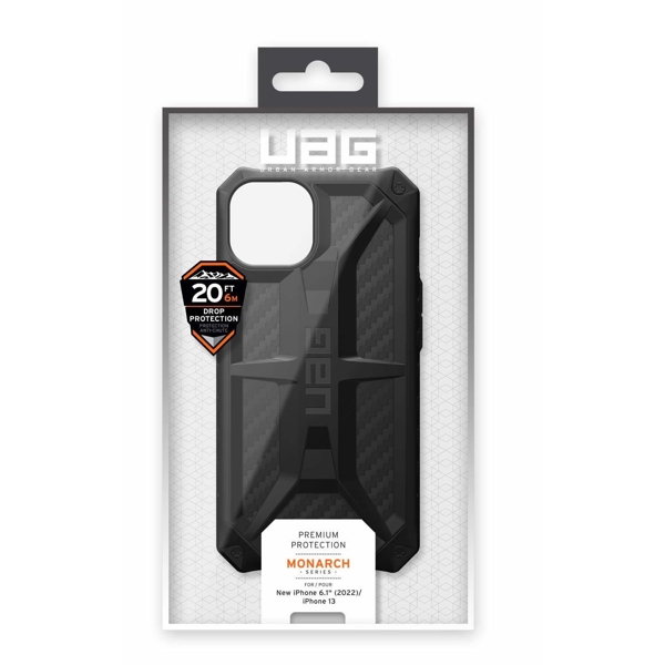 მობილურის ქეისი UAG 114032114242 Monarch, iPhone 14, Cover, Black/Carbon