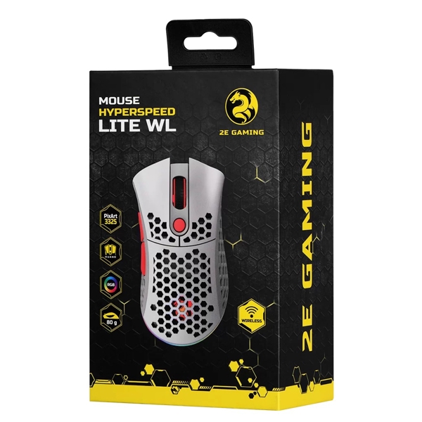 მაუსი 2E 2E-MGHSL-WL-WT HyperSpeed Lite WL, Wireless, USB, Gaming Mouse, White