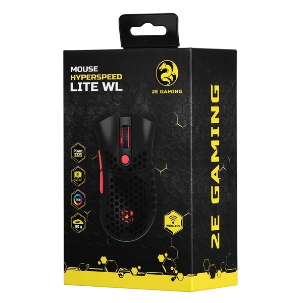 მაუსი 2E 2E-MGHSL-WL-BK HyperSpeed Lite WL, Wireless, USB, Gaming Mouse, Black