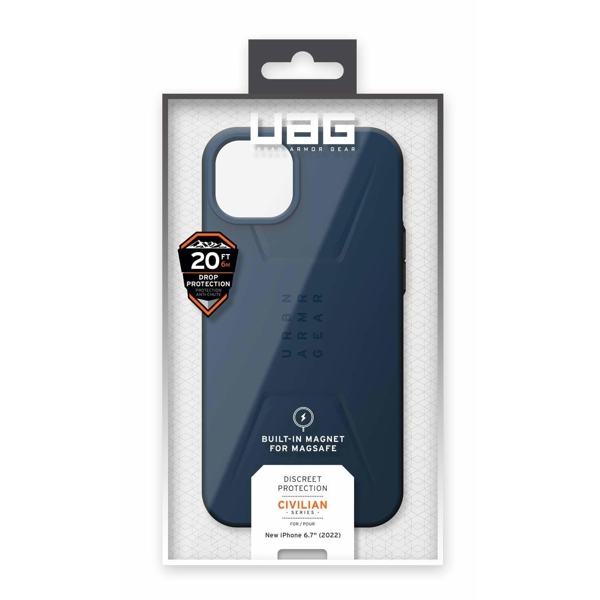 მობილურის ქეისი UAG 114037115555 Civilian, iPhone 14 Plus, Cover, Blue