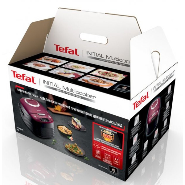 მულტსახარში Tefal RK740532, 750W, 4L, Electric Glass Steamer, Black/Bordo