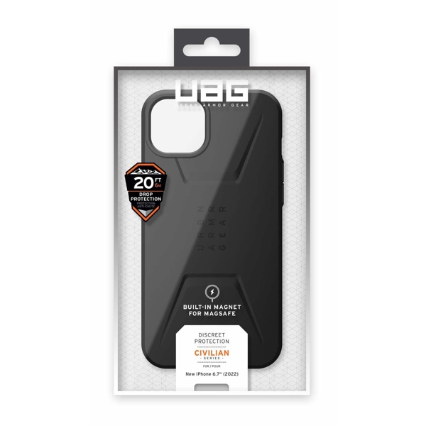 მობილურის ქეისი UAG 114037114040 Civilian, iPhone 14 Plus, Cover, Black