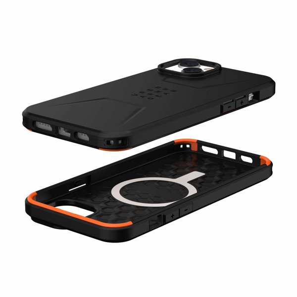 მობილურის ქეისი UAG 114037114040 Civilian, iPhone 14 Plus, Cover, Black