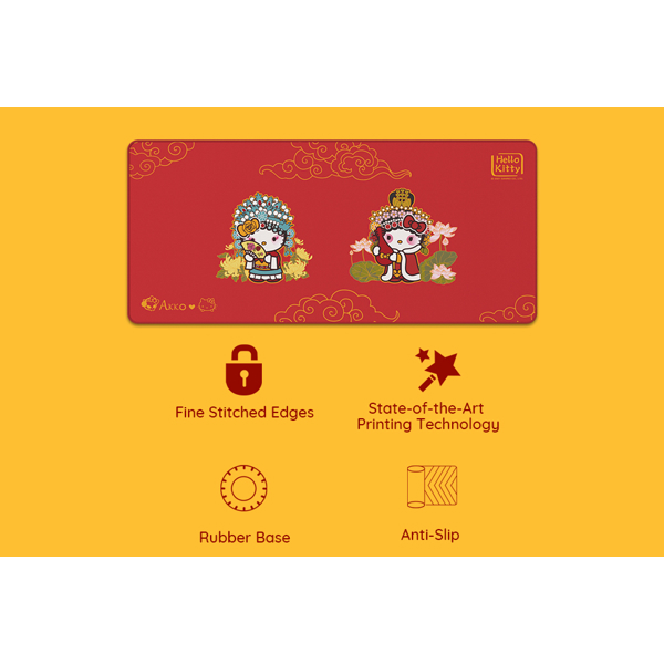 Akko 6925758615419 Hellokitty Peking Opera, Mouse Pad, XXL, Red