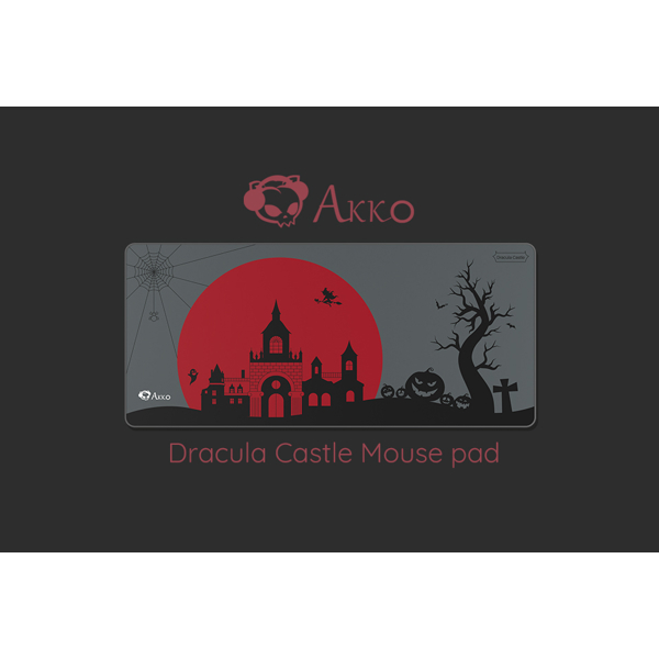 მაუსის პადი Akko 6925758616300 Dracula Castle, Mouse Pad, XXL, Gray/Red