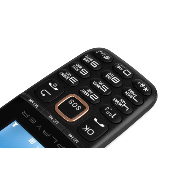 მობილური ტელეფონი 2E S180 2021, 32MB, Dual Sim, Black/Gold