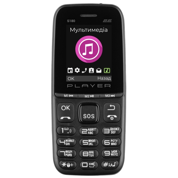 მობილური ტელეფონი 2E S180 2021, 32MB, Dual Sim, Black