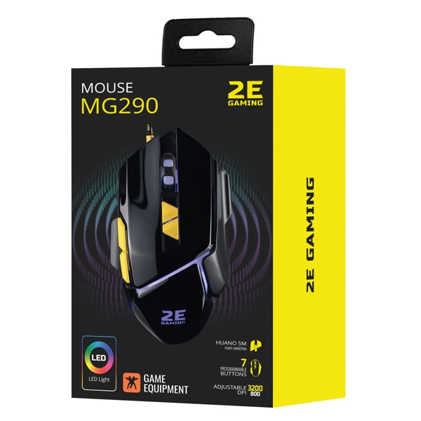 მაუსი 2E 2E-MG290UB MG290, Wired, USB, Gaming Mouse, Black