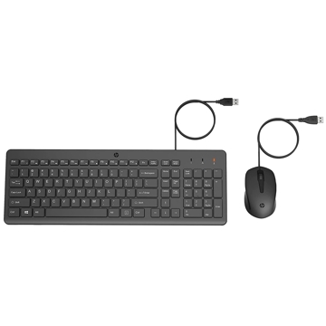 კლავიატურა+მაუსი HP 240J7AA 150, Wired, USB, Keyboard And Mouse, Black