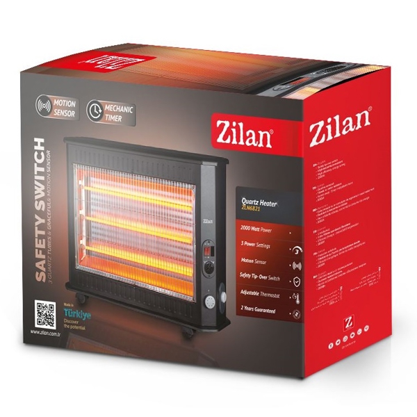 ელექტრო გამათბობელი Zilan ZLN6821, 2000W, 15-20m², Electric Heater, Black