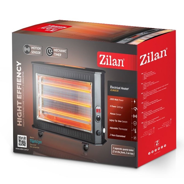 Zilan ZLN6838, 2800W, 20-30m², Electric Heater, Black