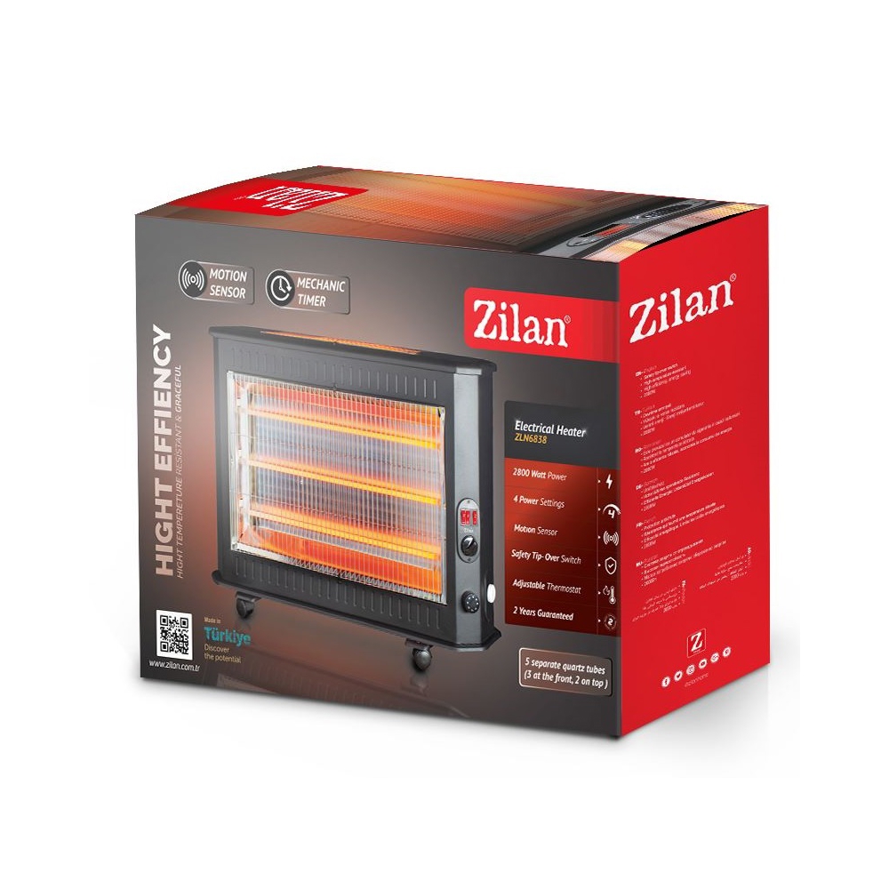 ელექტრო გამათბობელი Zilan ZLN6838, 2800W, 20-30m², Electric Heater, Black