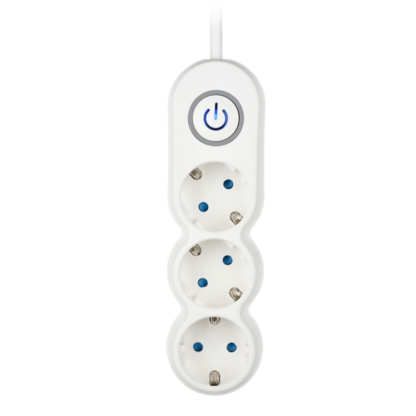 დენის გამანაწილებელი 2E 2E-U03VES3M, 3 Socket, 3m, White