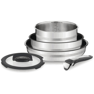 ტაფებისა და ქვაბის ნაკრები Tefal L9569032, 3Pcs Set, Silver