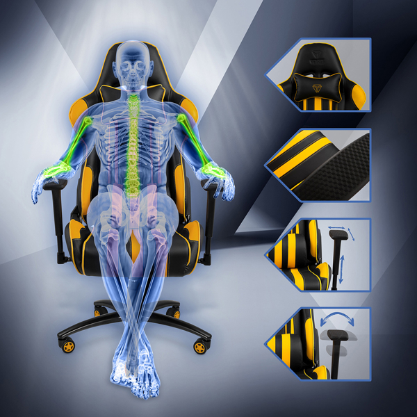 გეიმერული სავარძელი Yenkee 9401710000 YGC 100YW, Gaming Chair, Yellow