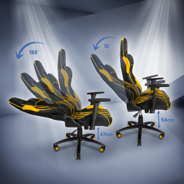 გეიმერული სავარძელი Yenkee 9401710000 YGC 100YW, Gaming Chair, Yellow