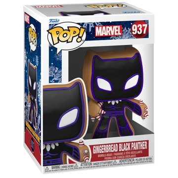 Funko POP FUN25491633 Bobble Marvel Holiday Gingerbread Black Panther 50662