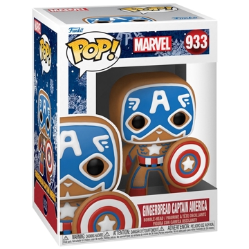 სათამაშო საკოლექციო ფიგურა Funko POP FUN25491629 Bobble Marvel Holiday Gingerbread Captain America 50657