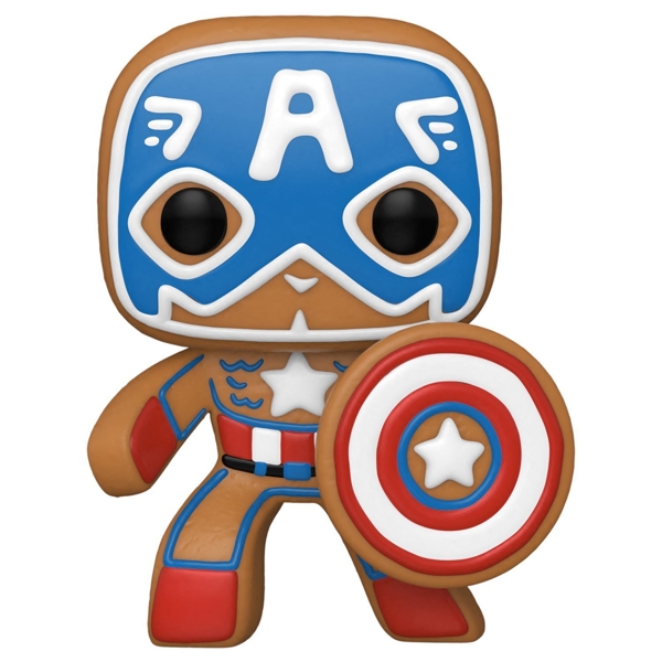 Funko POP FUN25491629 Bobble Marvel Holiday Gingerbread Captain America 50657