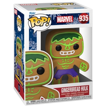 Funko POP FUN25491631 Bobble Marvel Holiday Gingerbread Hulk 50660