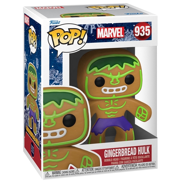 სათამაშო საკოლექციო ფიგურა Funko POP FUN25491631 Bobble Marvel Holiday Gingerbread Hulk 50660