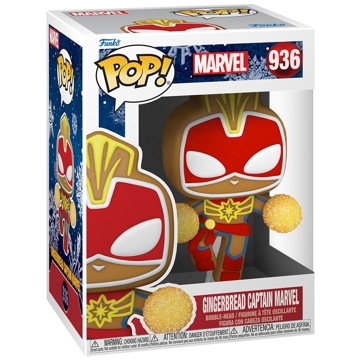 სათამაშო საკოლექციო ფიგურა Funko POP FUN25491632 Bobble Marvel Holiday Gingerbread Captain Marvel 50661