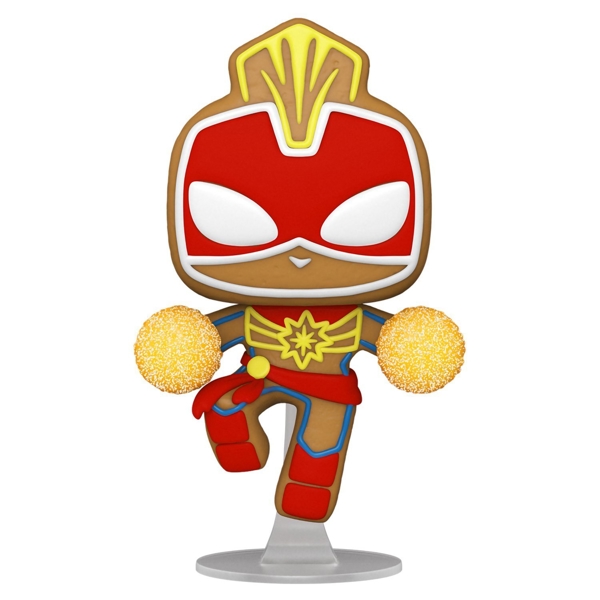 Funko POP FUN25491632 Bobble Marvel Holiday Gingerbread Captain Marvel 50661