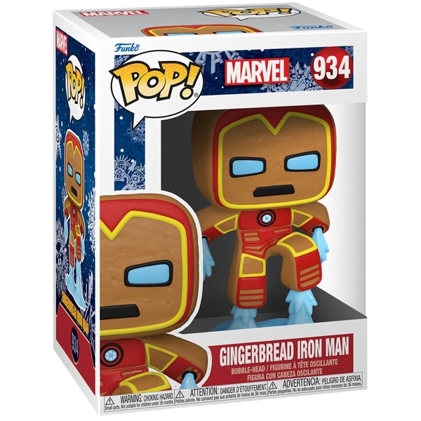 სათამაშო საკოლექციო ფიგურა Funko POP FUN25491630 Bobble Marvel Holiday Gingerbread Iron Man 50658