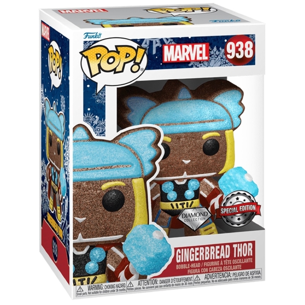 Funko POP FUN25491460 Bobble Marvel Holiday Gingerbread Thor 58235