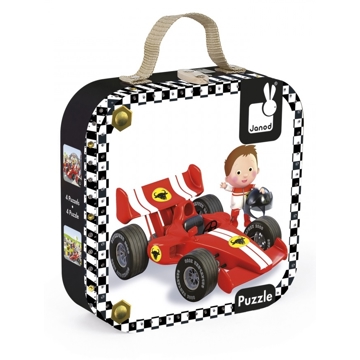 ასაწყობი ფაზლი Janod J02884 Set of 4 Puzzles Car Gabina Formula 1