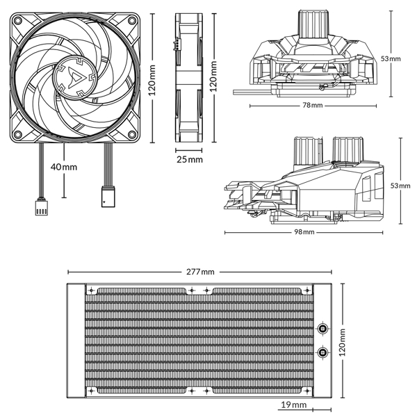 თხევადი გაგრილება Arctic ACFRE00098A, RGB, 120mm, 1800RPM, Liquid Cooling, Black