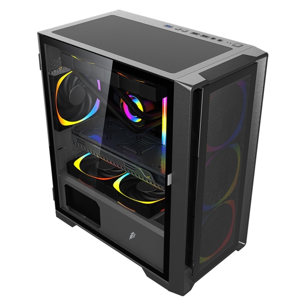 ქეისი 1STPlayer T4-BK-4F1, Computer Case, ATX, micro-ATX, 1xUSB 3.0, 2xUSB 2.0, Black