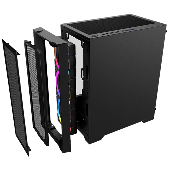 ქეისი 1STPlayer T4-BK-4F1, Computer Case, ATX, micro-ATX, 1xUSB 3.0, 2xUSB 2.0, Black