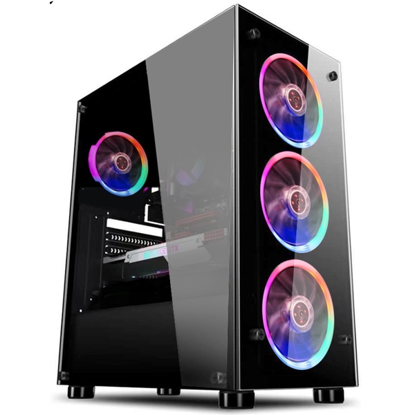 ქეისი 1STPlayer V3-A-4R1, Computer Case, Micro-ATX, Mini-ITX, Standard-ATX, 1xUSB 3.2, 2xUSB 2.0, Black