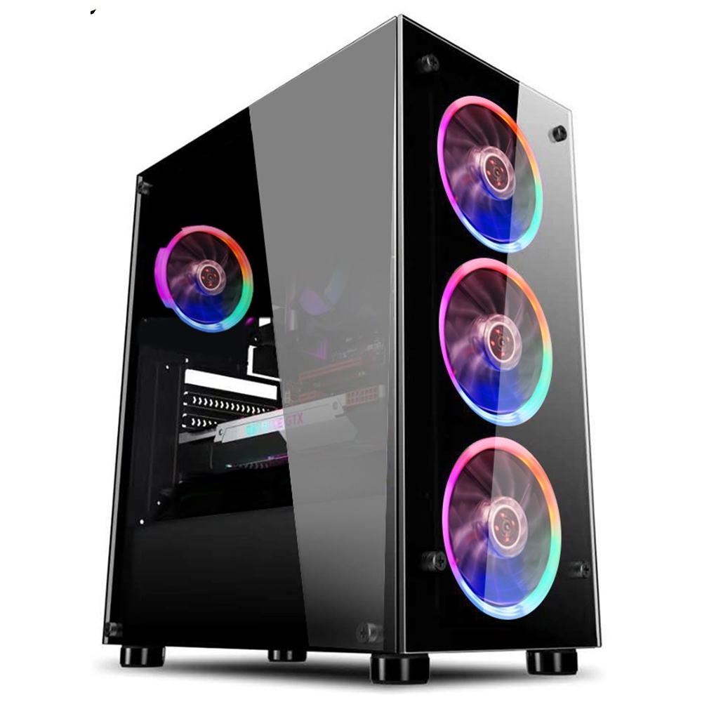 ქეისი 1STPlayer V3-A-4R1, Computer Case, Micro-ATX, Mini-ITX, Standard-ATX, 1xUSB 3.2, 2xUSB 2.0, Black