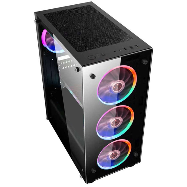 ქეისი 1STPlayer V3-A-4R1, Computer Case, Micro-ATX, Mini-ITX, Standard-ATX, 1xUSB 3.2, 2xUSB 2.0, Black