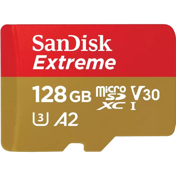 მეხსიერების ბარათი SanDisk SDSQXAA-128G-GN6GN, 128GB, microSD, C10, UHS-I, U3, Red/Gold