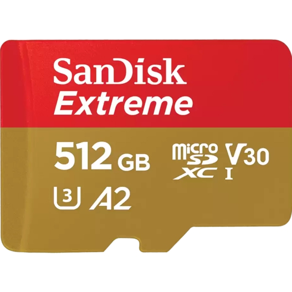 მეხსიერების ბარათი SanDisk SDSQXAV-512G-GN6MN, 512GB, mSDXC, C10, UHS-I, U3, Red/Gold