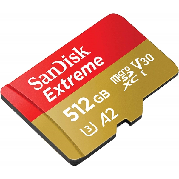 მეხსიერების ბარათი SanDisk SDSQXAV-512G-GN6MN, 512GB, mSDXC, C10, UHS-I, U3, Red/Gold